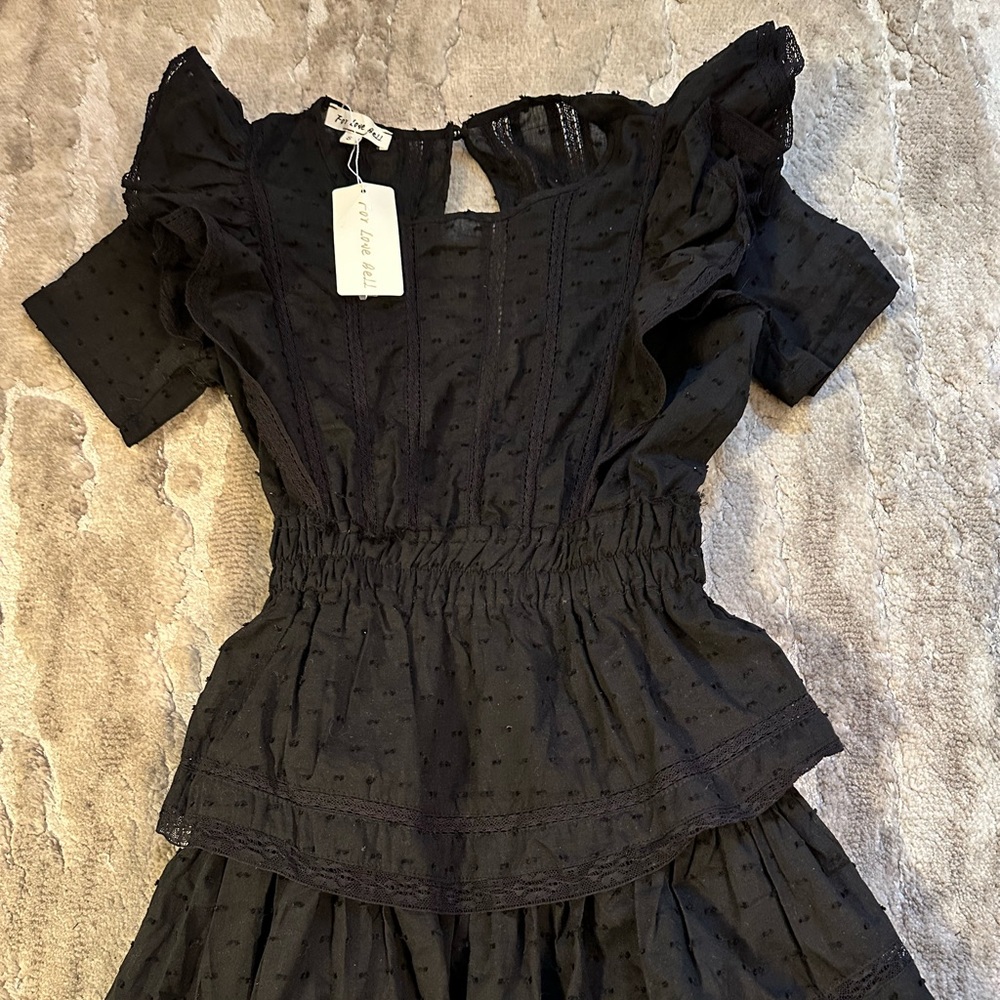 For Love Bell, black, boho, teen(junior) size small dress.